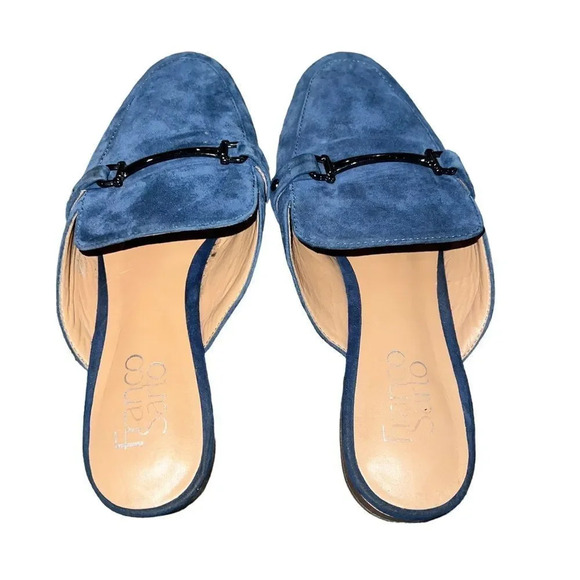 Franco Sarto Dolly Blue Suede Leather Slide Mule Shoe‎ Women's 6.5M - Picture 5 of 5